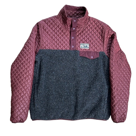 Patagonia mixed media quilted drumfire Synchilla Snap-T Fleece Pullover small - Picture 2 of 2